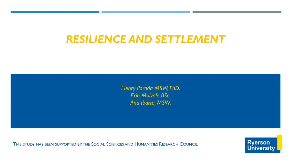 resilience and settlement n.w