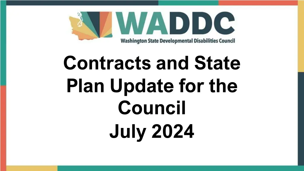 contracts and state plan update for the council n.w