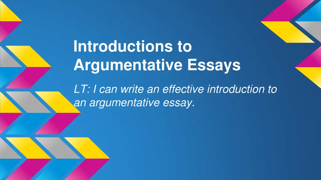introductions to argumentative essays n.w