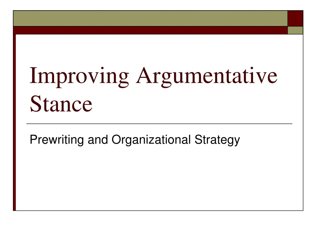 improving argumentative stance n.w