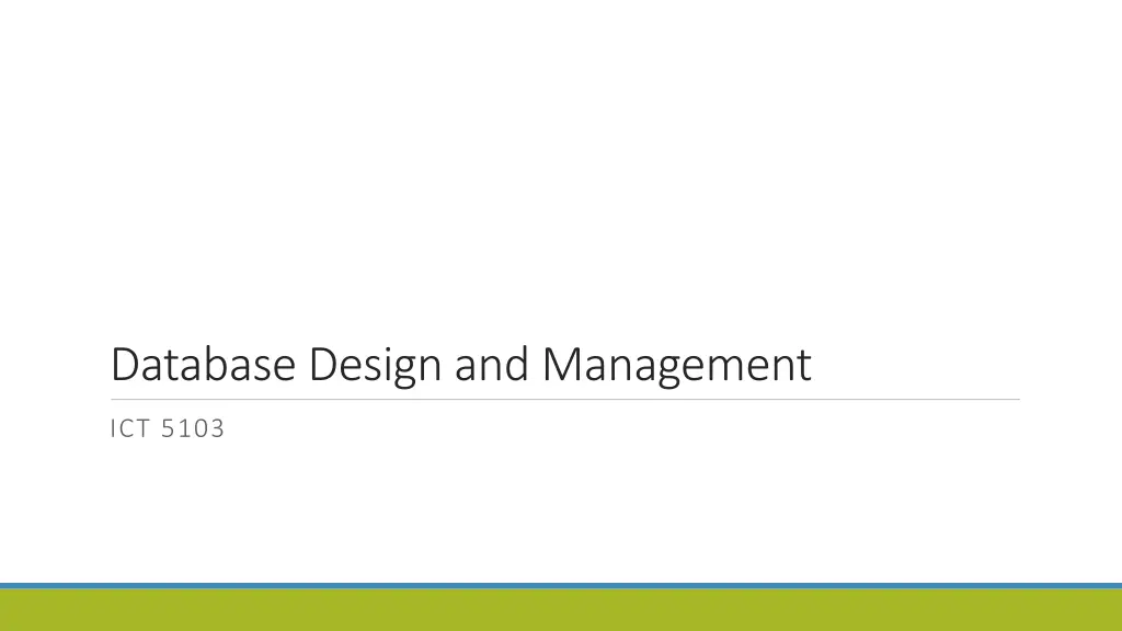 database design and management n.w