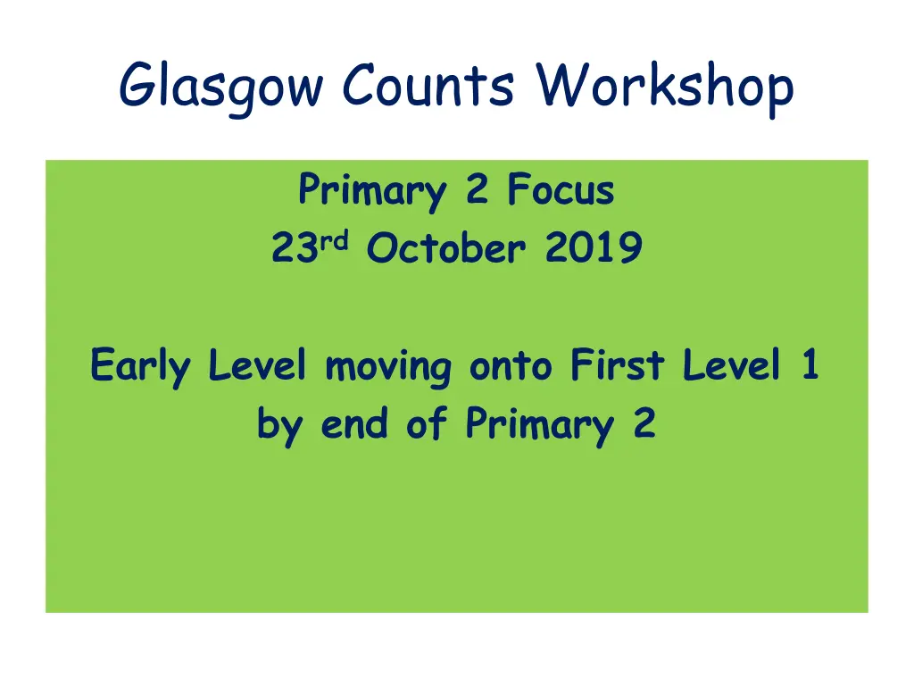 glasgow counts workshop n.w