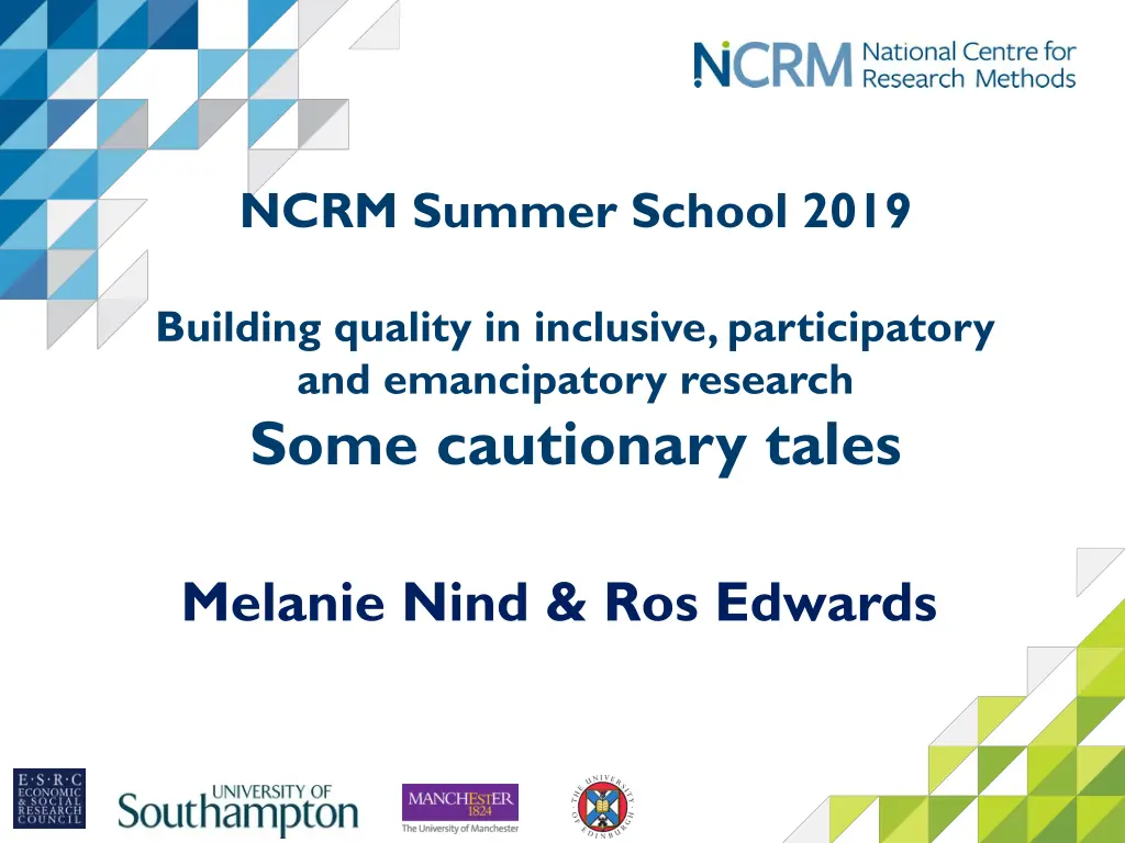 ncrm summer school 2019 n.w