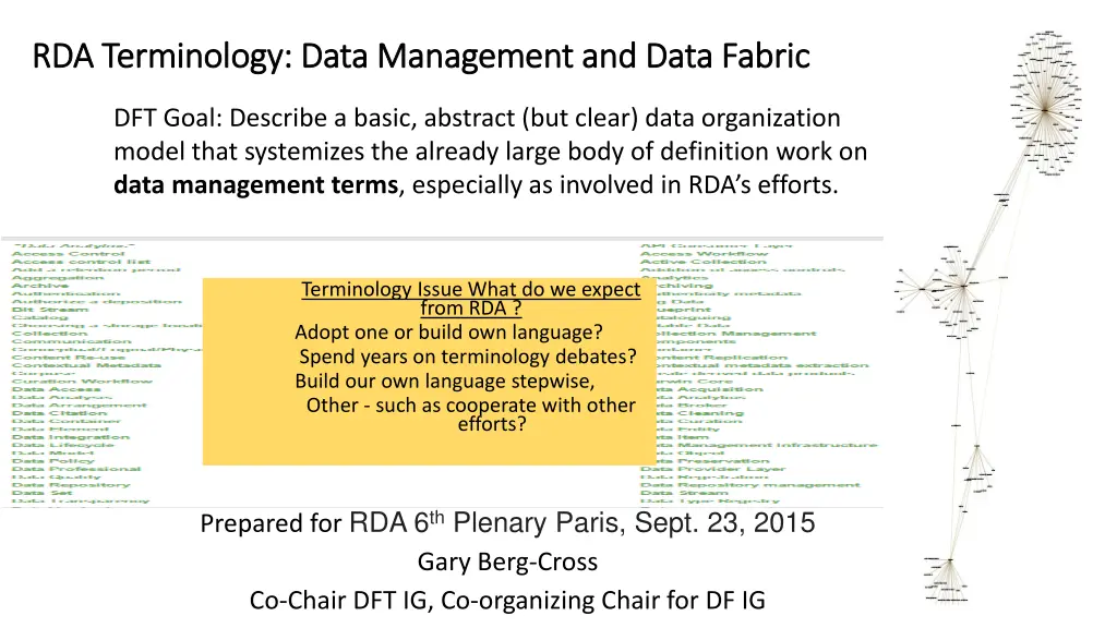 rda terminology data management and data fabric n.w
