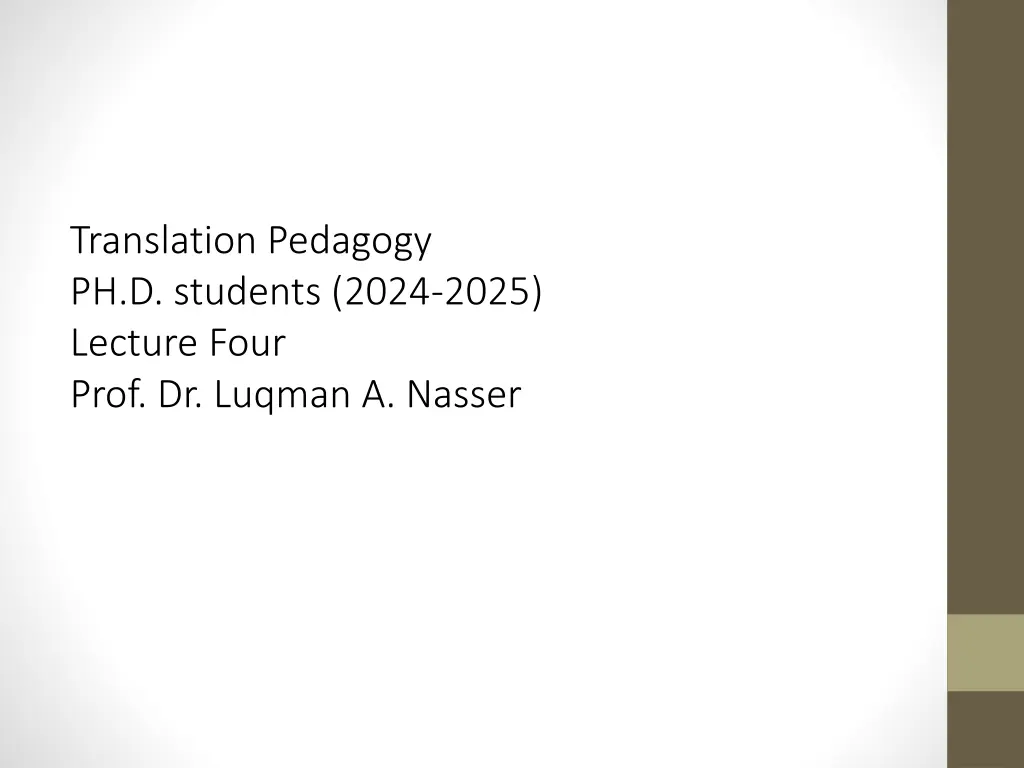 translation pedagogy ph d students 2024 2025 n.w