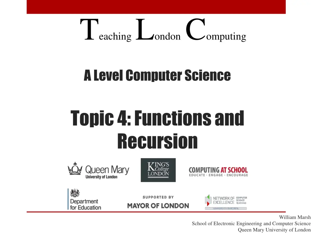 t eaching l ondon c omputing n.w