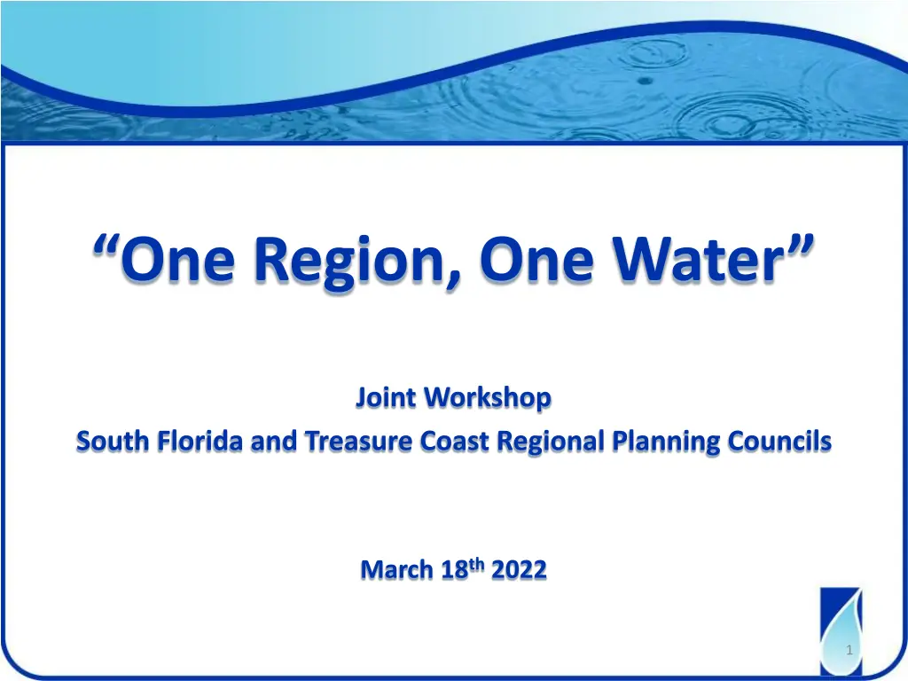 one region one water n.w