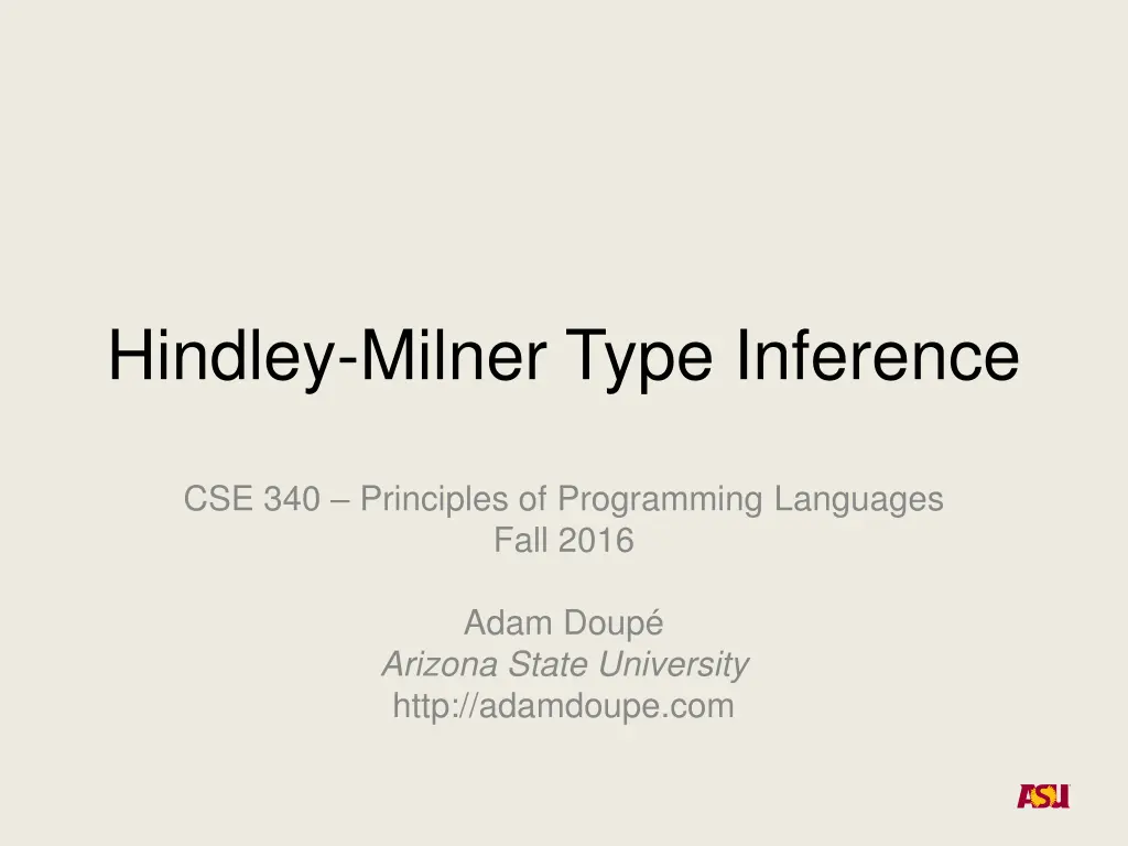 hindley milner type inference n.w