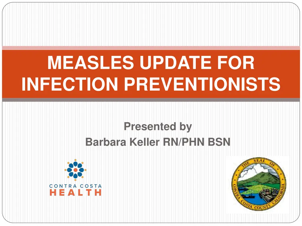 measles update for infection preventionists n.w