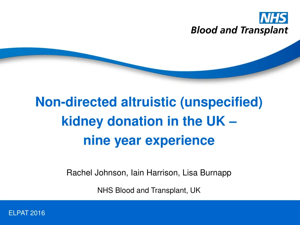 non directed altruistic unspecified kidney n.w