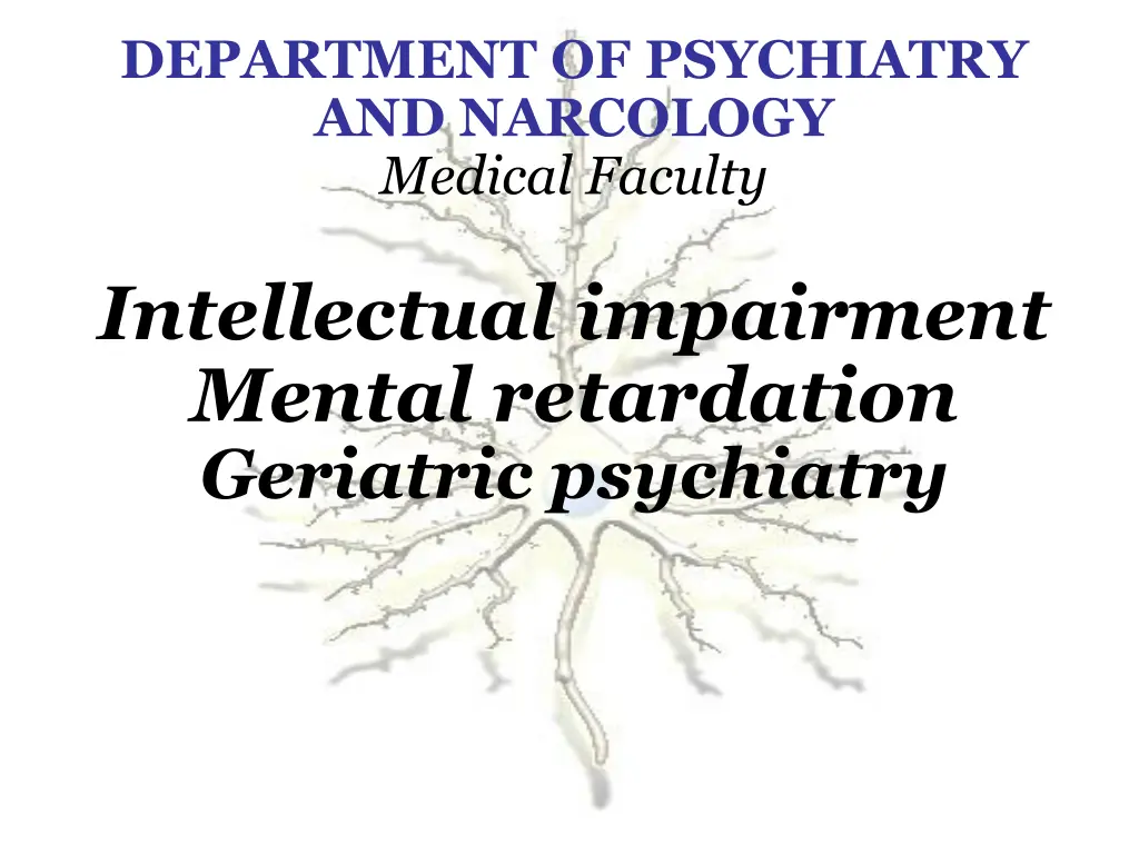 department of psychiatry and narcology medical n.w