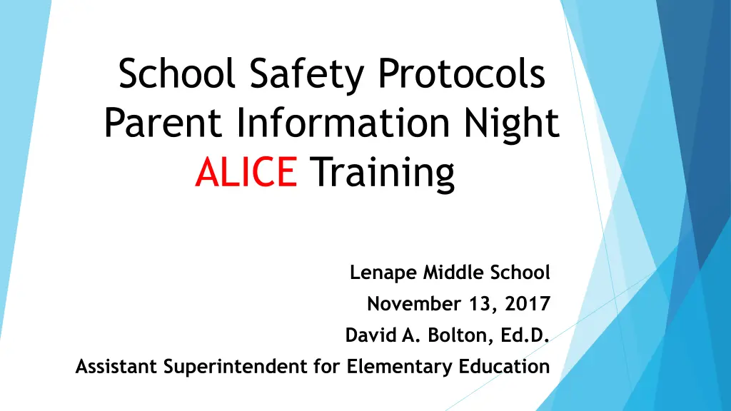 school safety protocols parent information night n.w