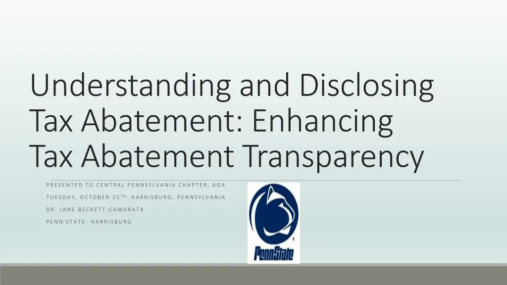 understanding and disclosing tax abatement n.w