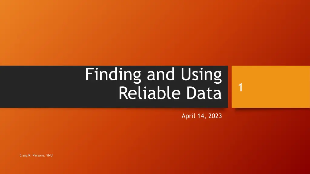finding and using reliable data n.w