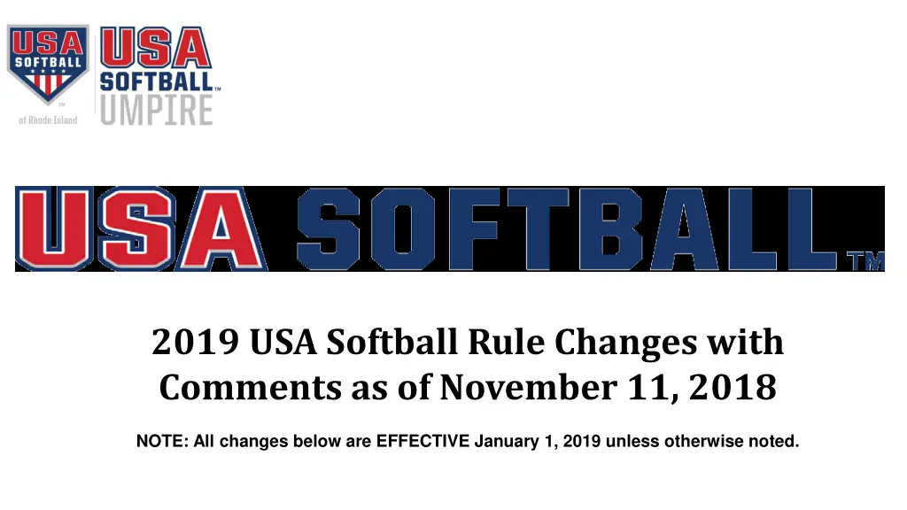 2019 usa softball rule changes with comments n.w