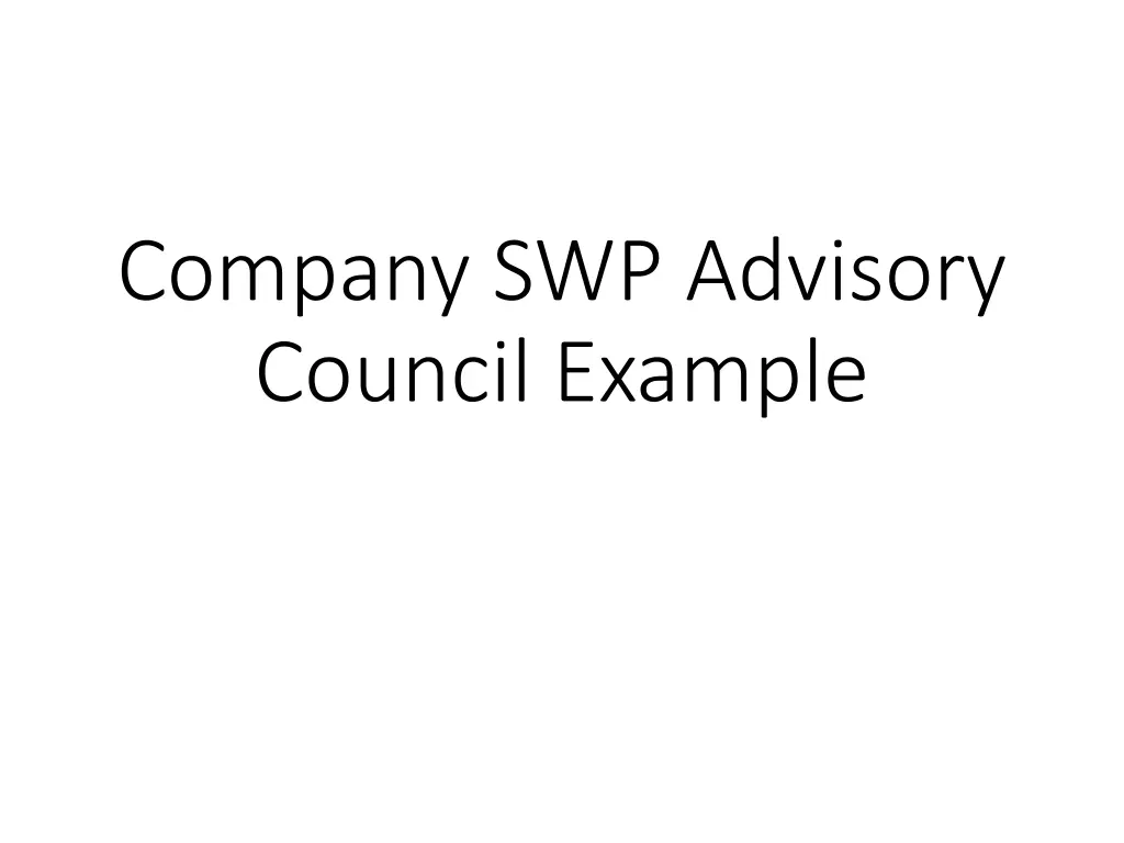 company swp advisory council example n.w