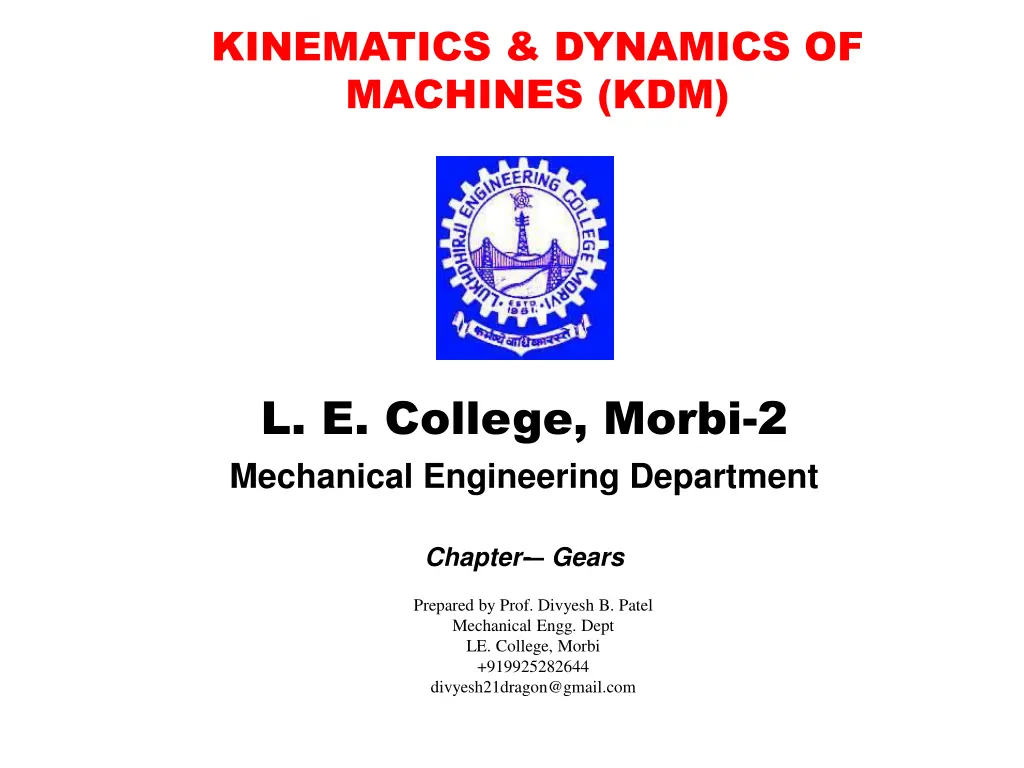 kinematics dynamics of machines kdm n.w