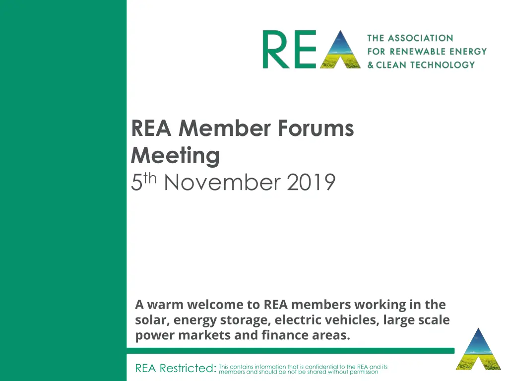 rea member forums meeting 5 th november 2019 n.w