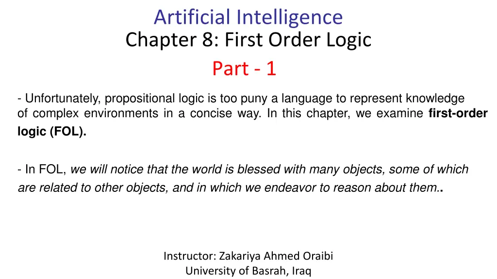 artificial intelligence chapter 8 first order n.w