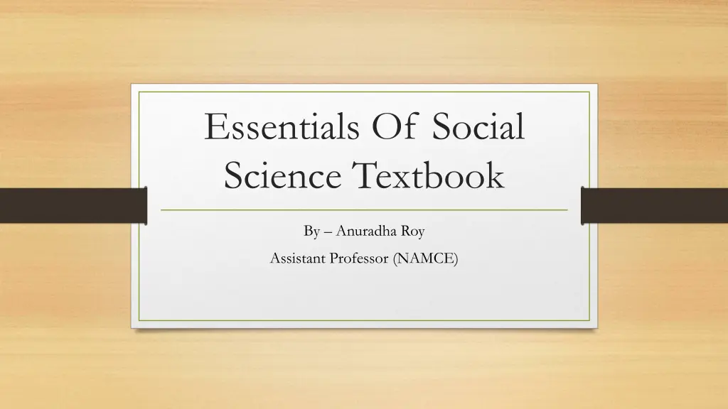 essentials of social science textbook n.w