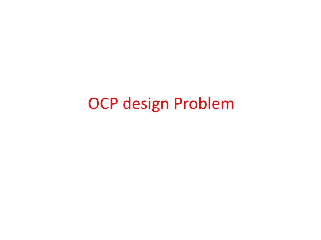 ocp design problem n.w