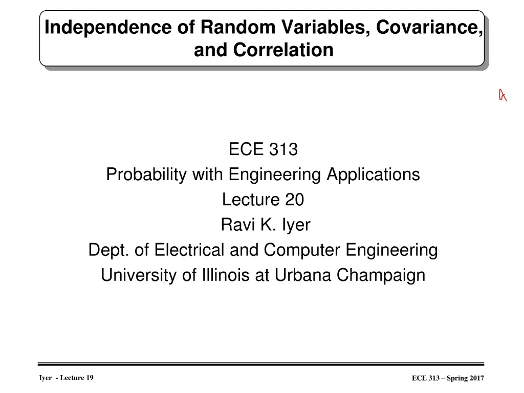 independence of random variables covariance n.w