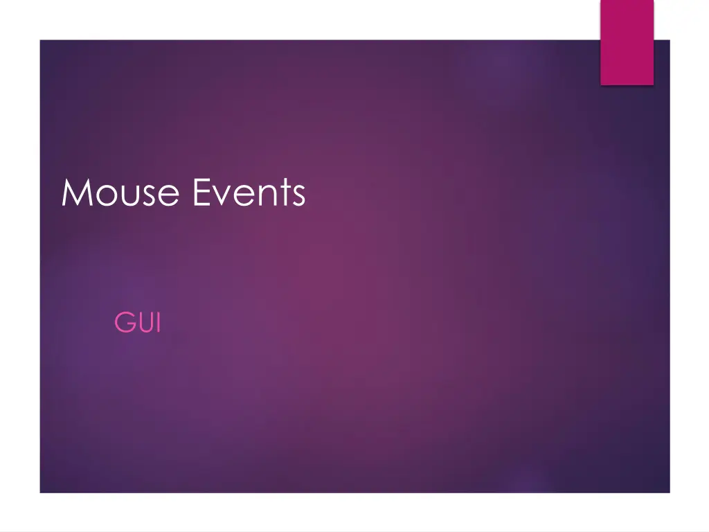 mouse events n.w
