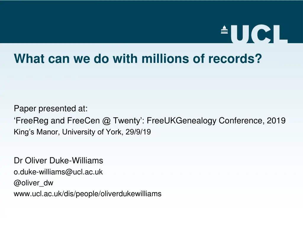 what can we do with millions of records n.w