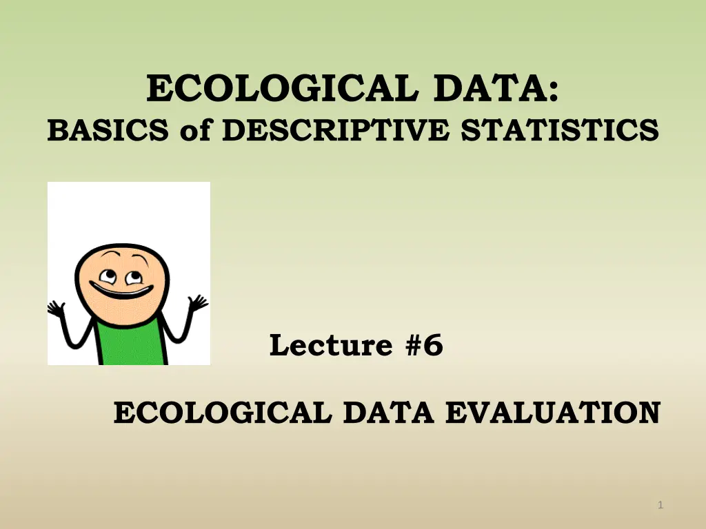ecological data basics of descriptive statistics n.w