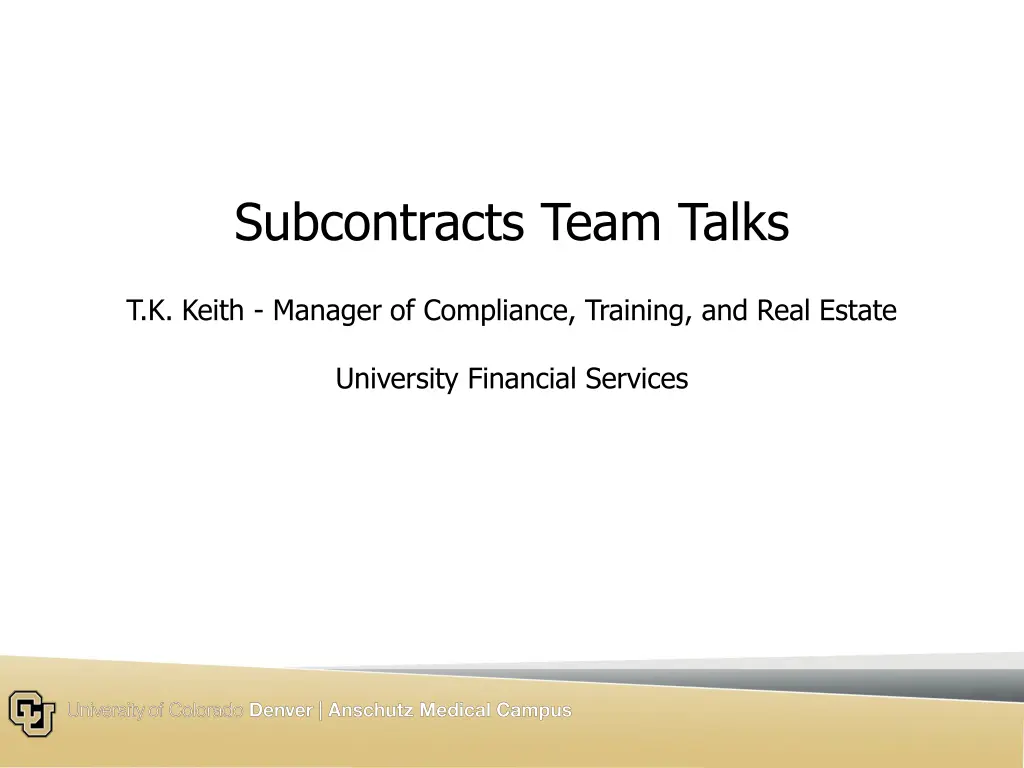 subcontracts team talks n.w