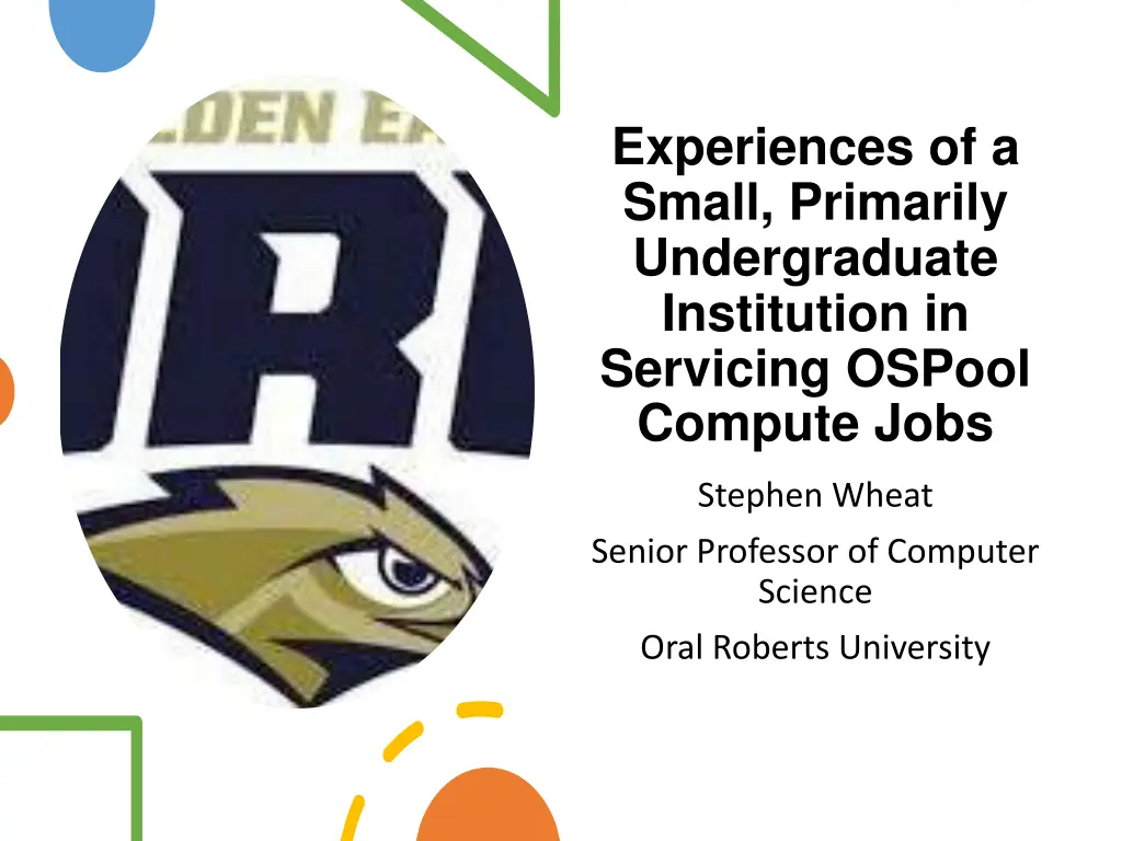 experiences of a small primarily undergraduate n.w