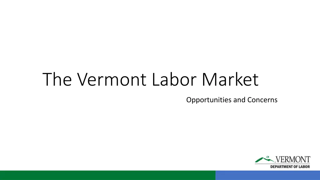 the vermont labor market n.w
