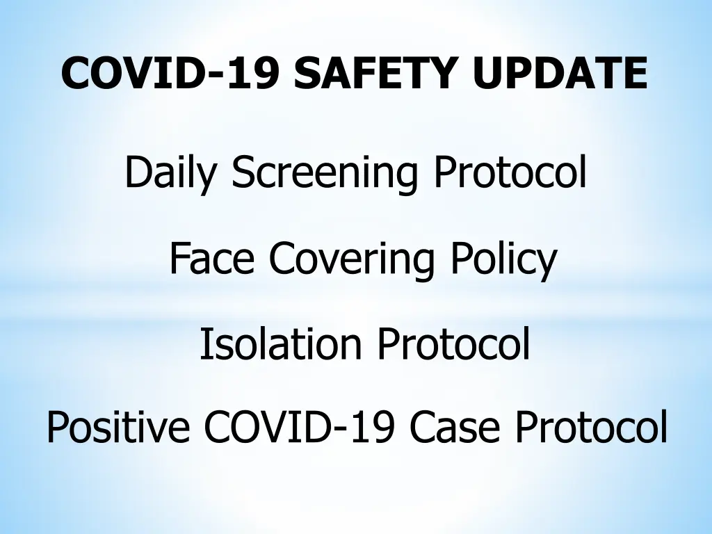 covid 19 safety update n.w