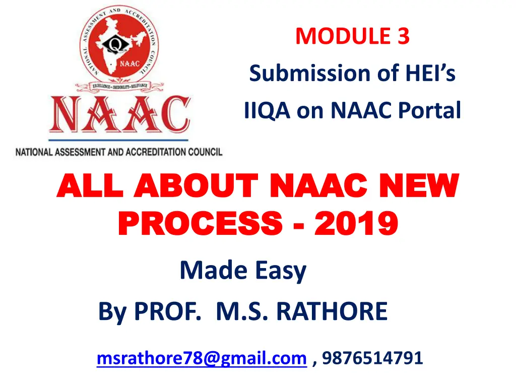 module 3 submission of hei s iiqa on naac portal n.w