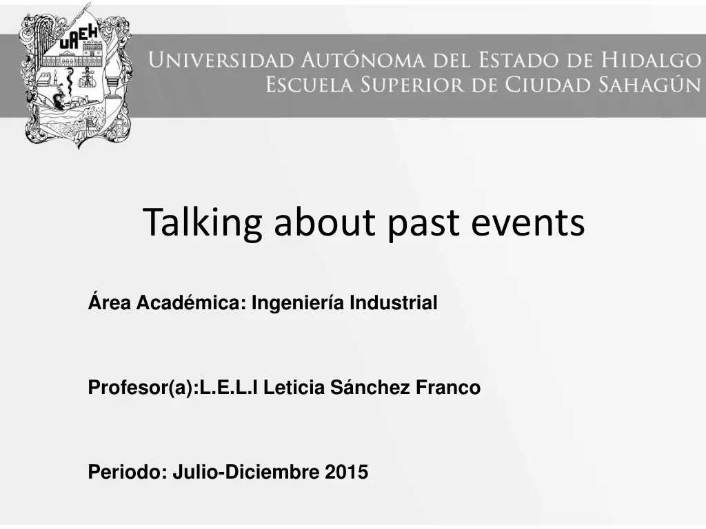 talking about past events n.w