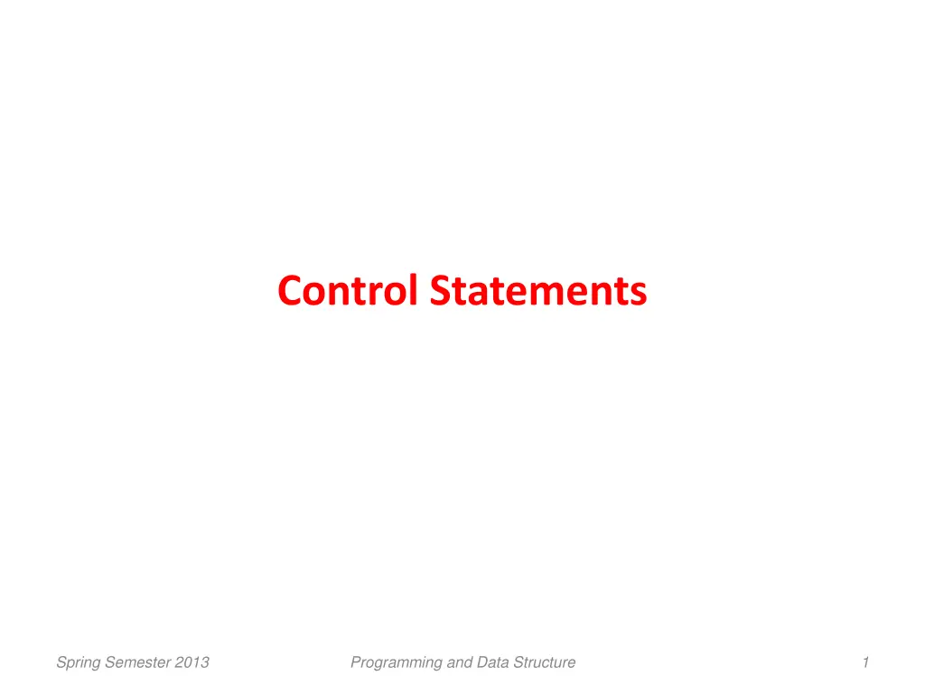 control statements n.w