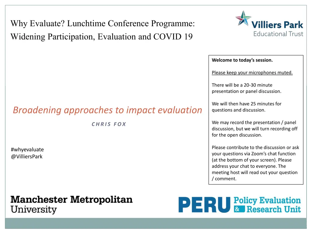 why evaluate lunchtime conference programme n.w