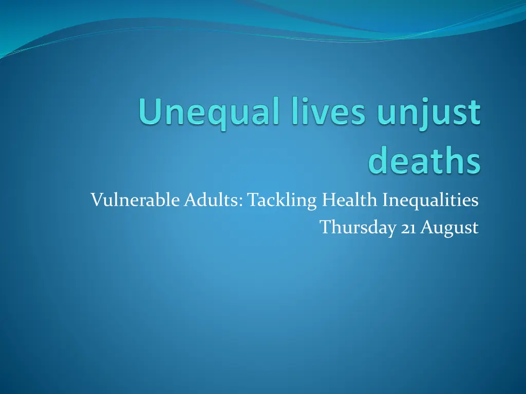 vulnerable adults tackling health inequalities n.w