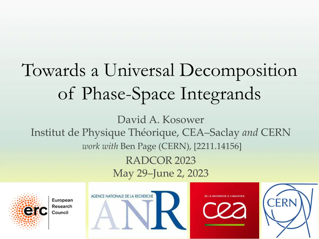 towards a universal decomposition of phase space n.w