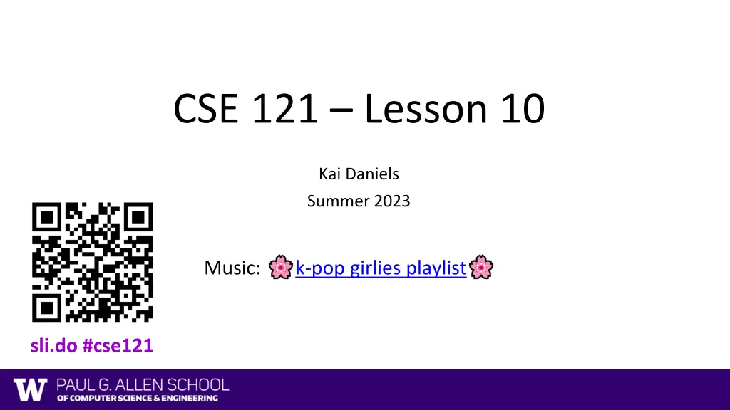 cse 121 lesson 10 n.w