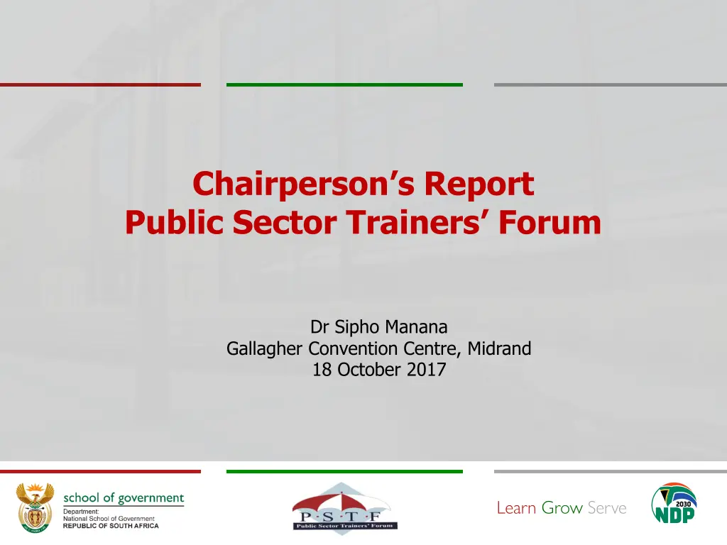 chairperson s report public sector trainers forum n.w