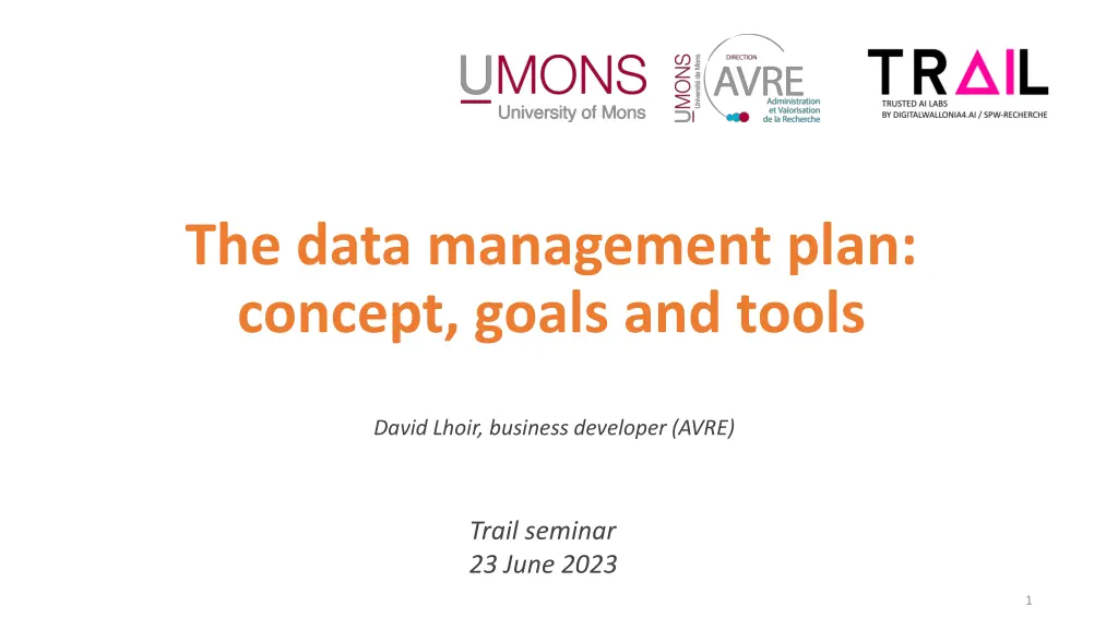 the data management plan concept goals and tools n.w