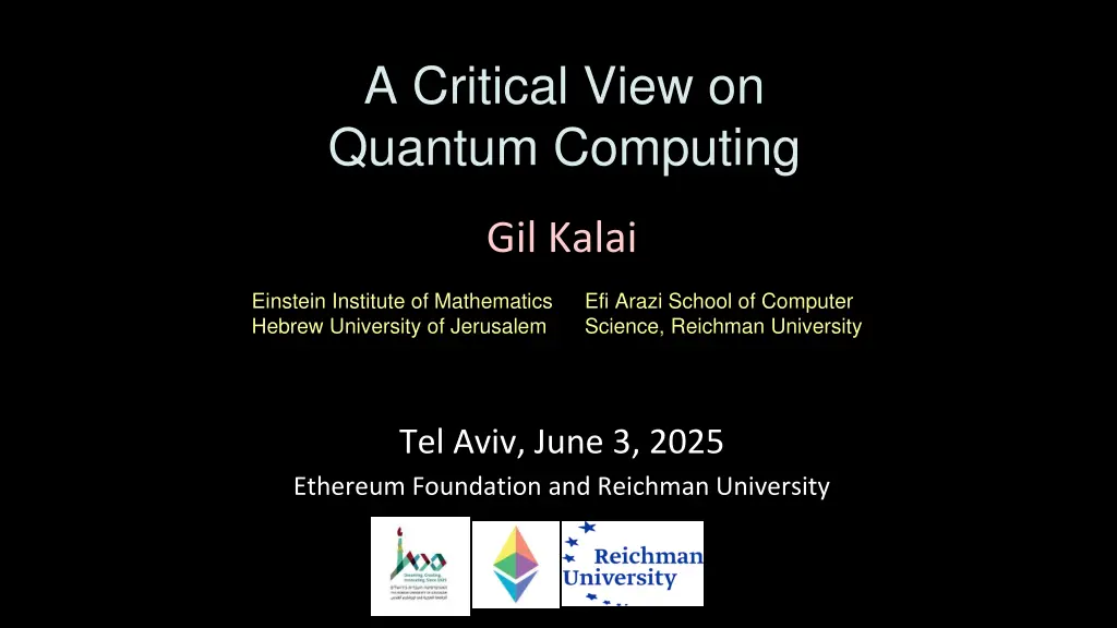 a critical view on quantum computing n.w