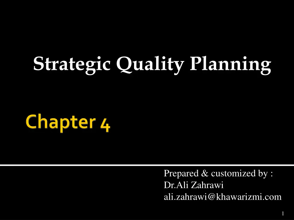 strategic quality planning n.w