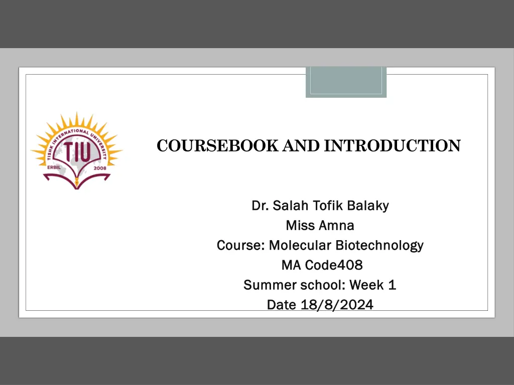coursebook and introduction n.w