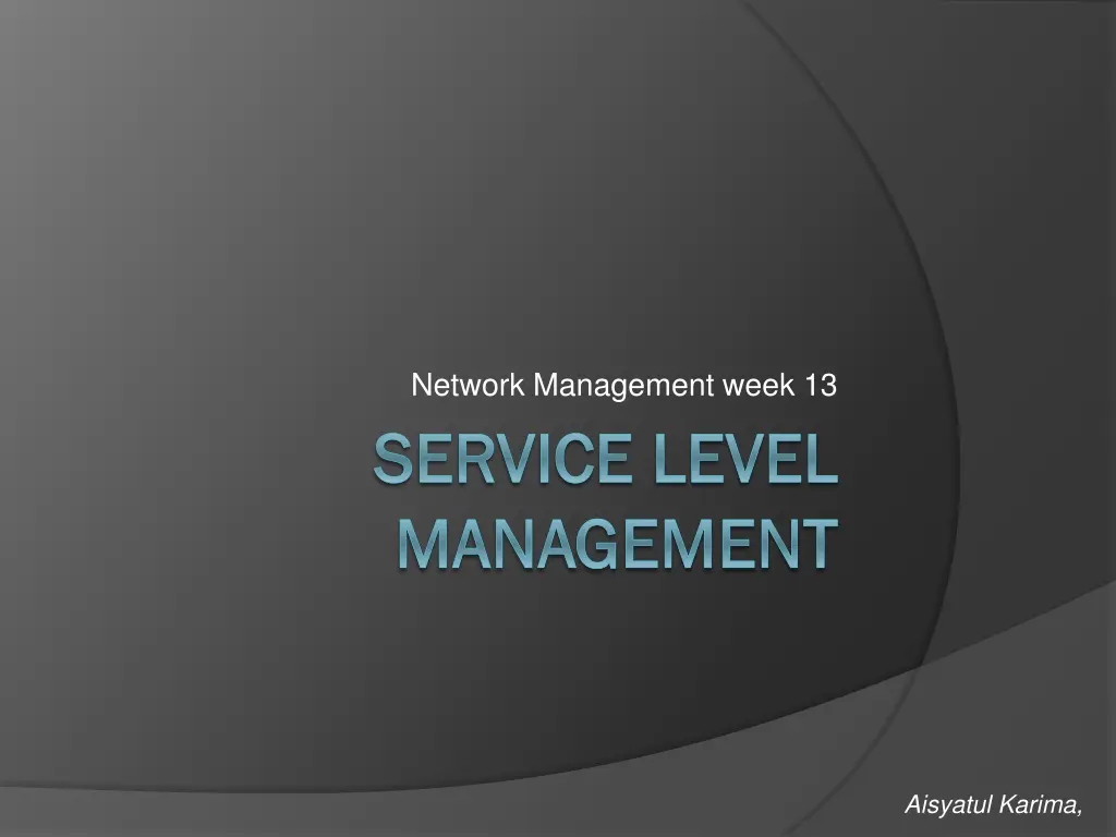 network management week 13 n.w