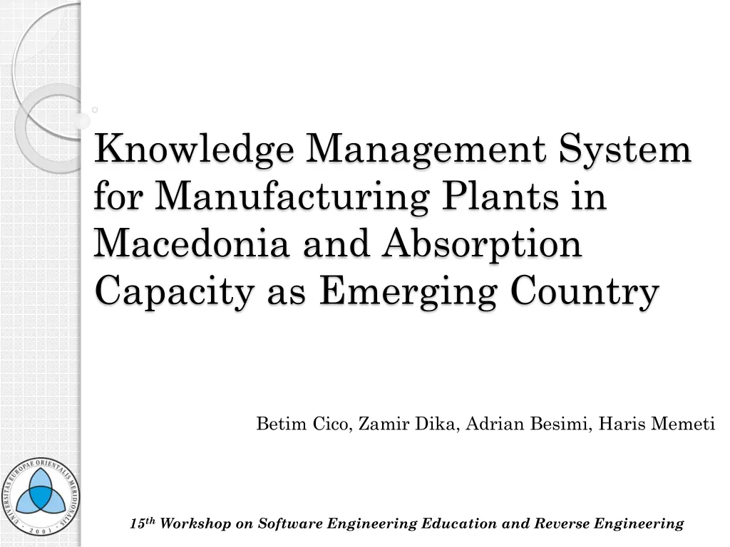 knowledge management system for manufacturing n.w