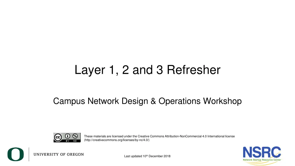 layer 1 2 and 3 refresher n.w