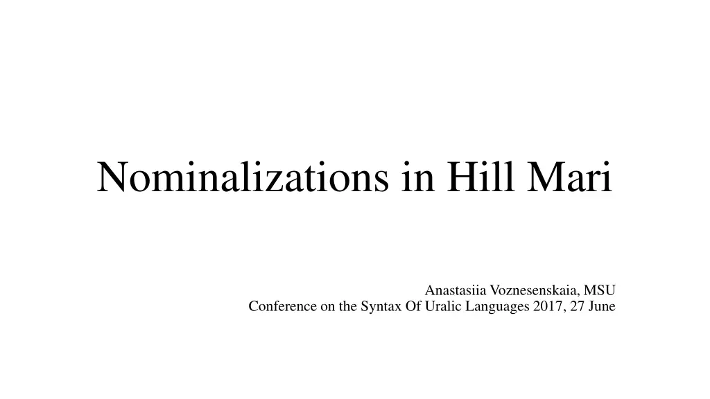 nominalizations in hill mari n.w