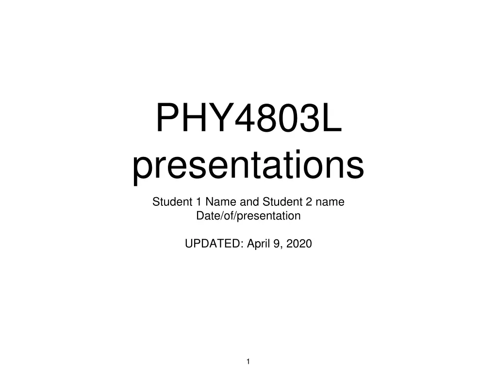 phy4803l presentations n.w
